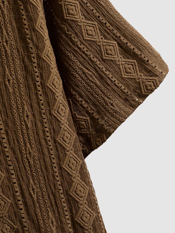 Caleb | Men's retro texture casual short-sleeved shirt