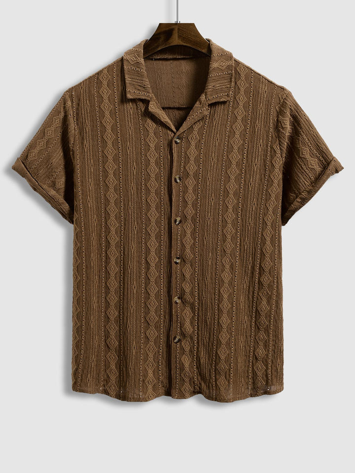 Caleb | Men's retro texture casual short-sleeved shirt