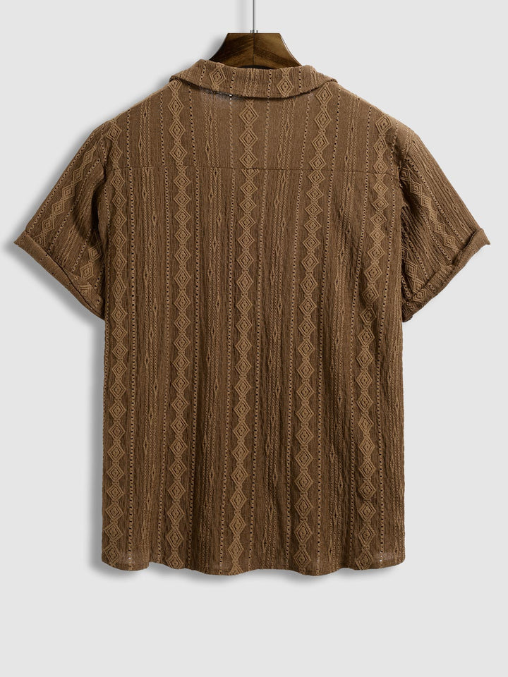 Caleb | Men's retro texture casual short-sleeved shirt