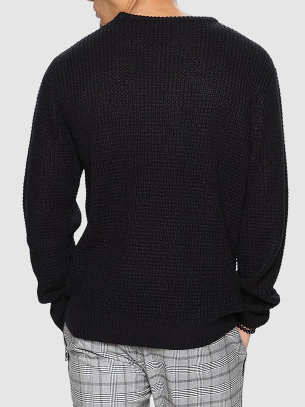 Paul | Men's solid color loose fit knitted crew neck sweater