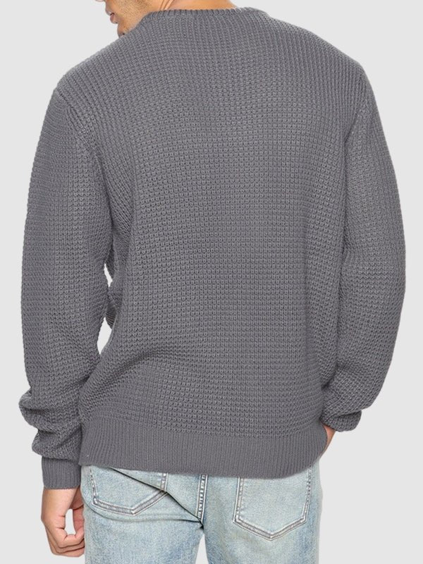Paul | Men's solid color loose fit knitted crew neck sweater
