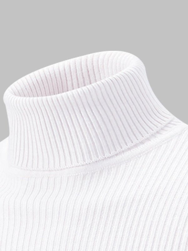 Camden | Men's Solid Color Striped Textured Turtleneck Sweater