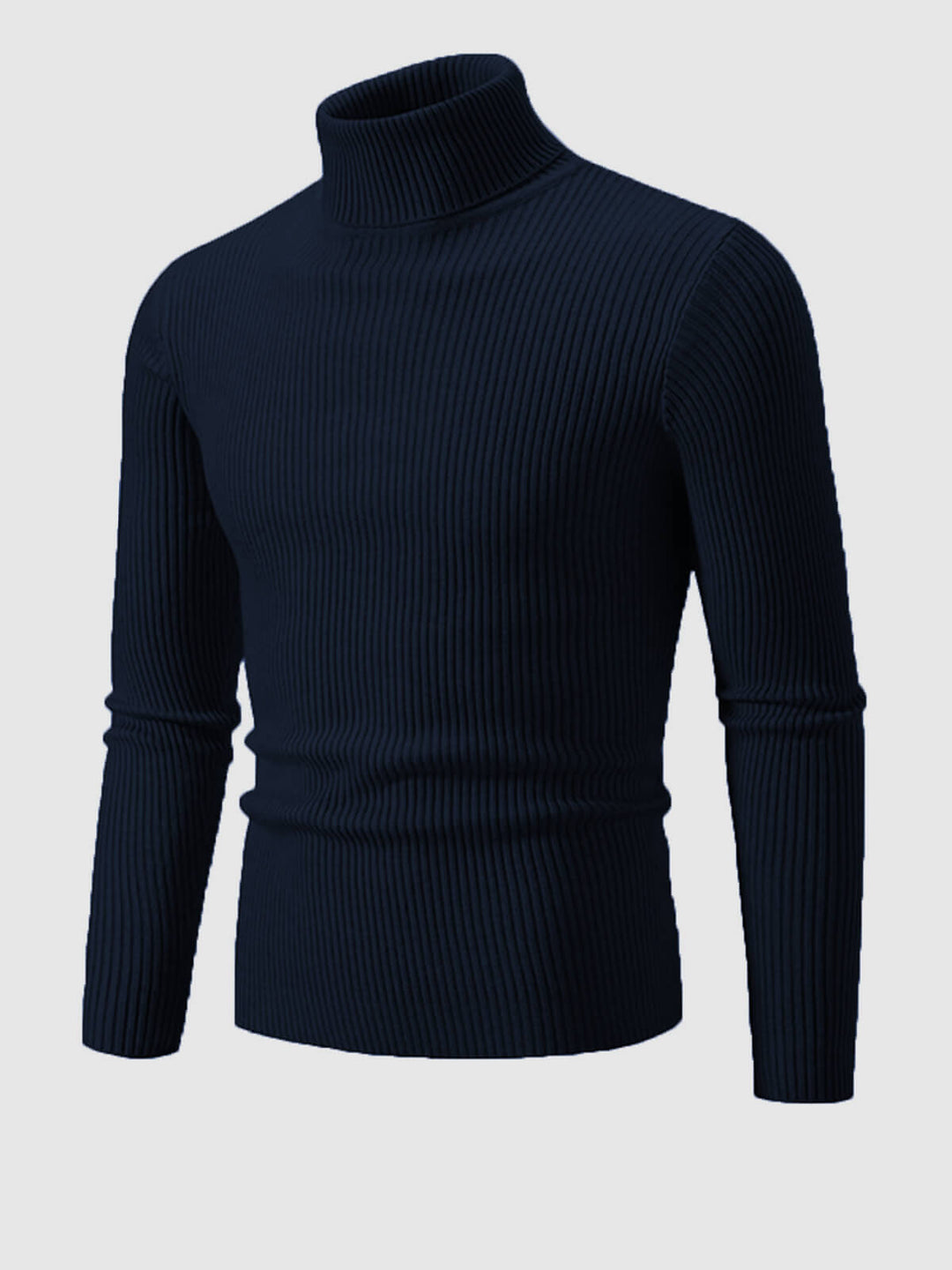 Camden | Men's Solid Color Striped Textured Turtleneck Sweater