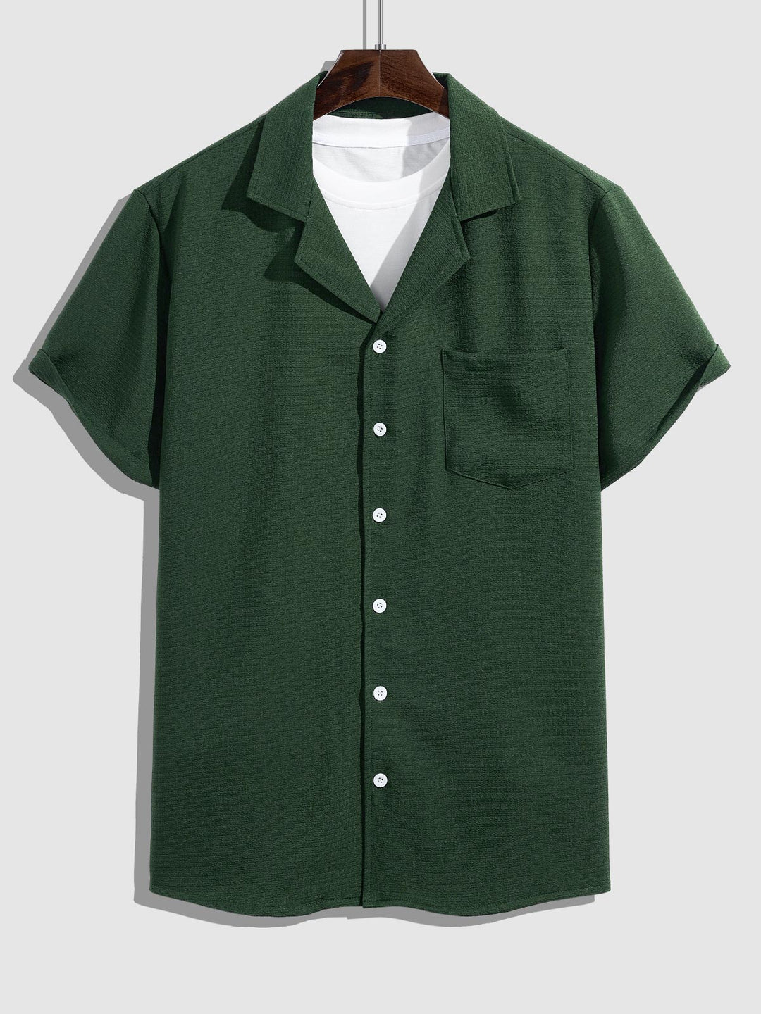 Toby | Men's textured Cuban collar shirt casual shorts set