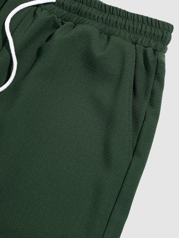 Toby | Men's textured Cuban collar shirt casual shorts set