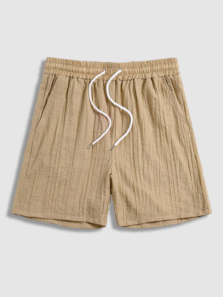 Kane | Men's Textured Cuban Collar Shirt Casual Shorts Set