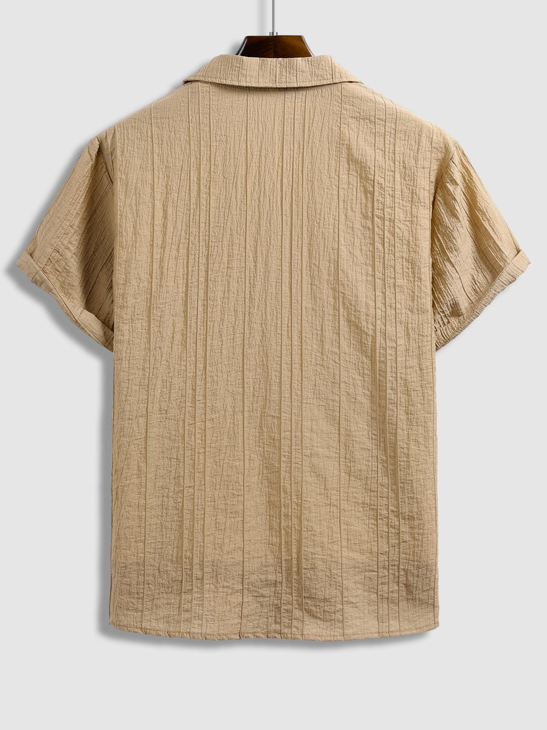 Kane | Men's Textured Cuban Collar Shirt Casual Shorts Set