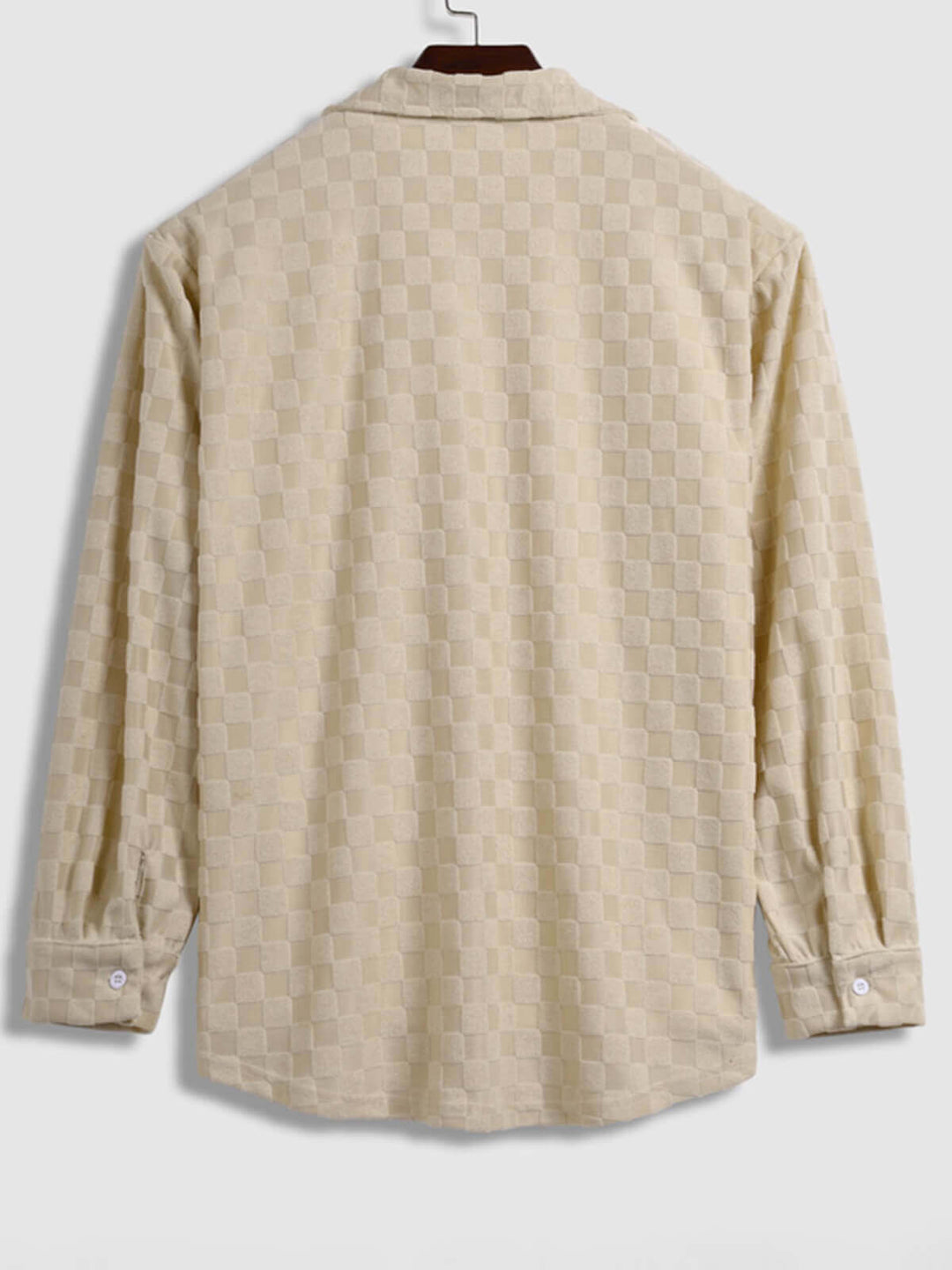 Robin | Men's textured plaid terry casual long-sleeved shirt and corduroy pants set