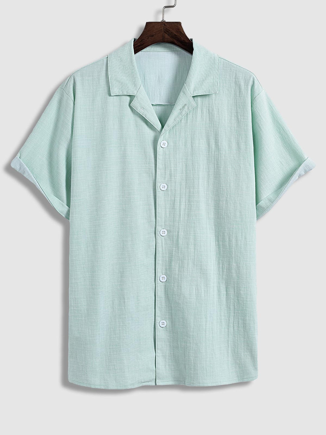 Blake | Men's textured short-sleeved shirt casual shorts solid color set