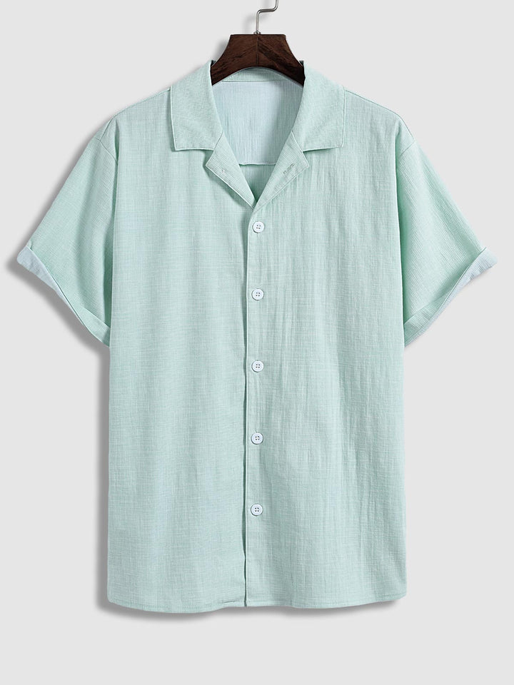 Blake | Men's textured short-sleeved shirt casual shorts solid color set