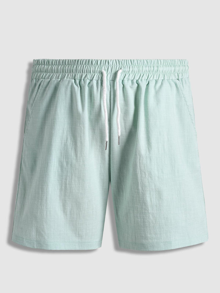 Blake | Men's textured short-sleeved shirt casual shorts solid color set