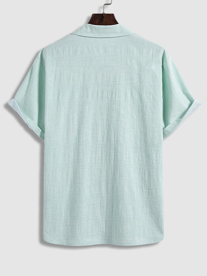 Blake | Men's textured short-sleeved shirt casual shorts solid color set