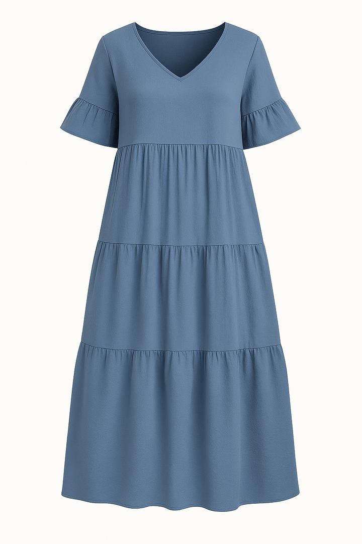 Camille | Elegant V-Neck Tummy Covering Dress