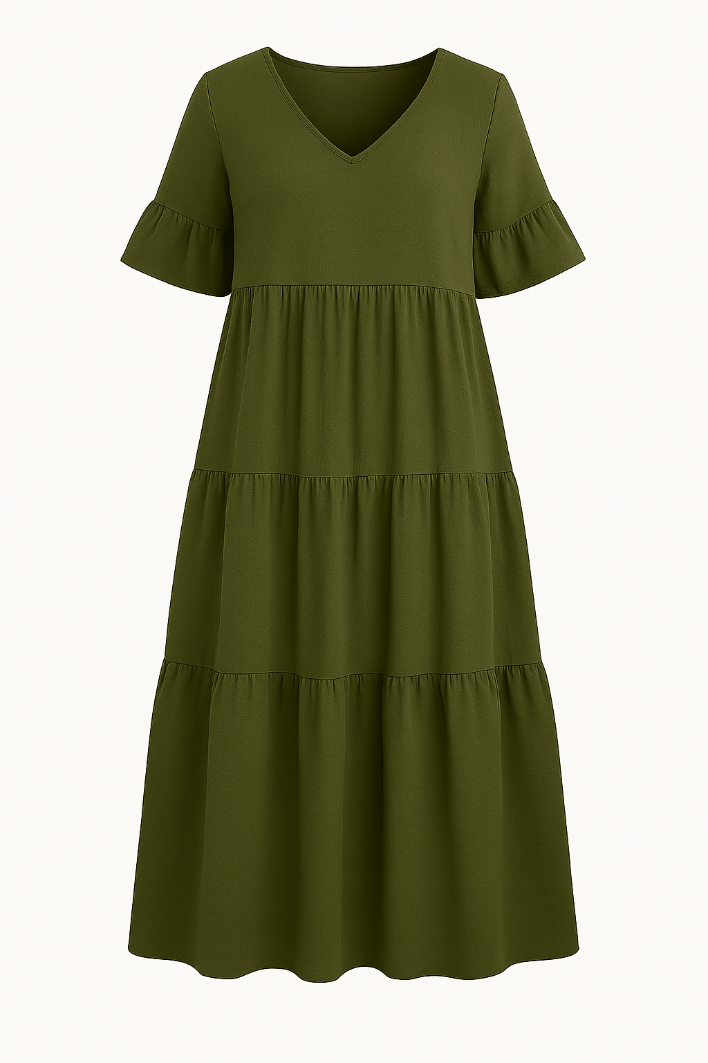 Camille | Elegant V-Neck Tummy Covering Dress