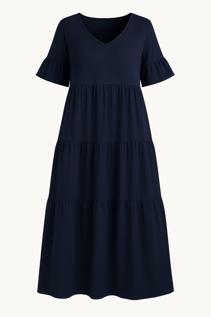 Camille | Elegant V-Neck Tummy Covering Dress