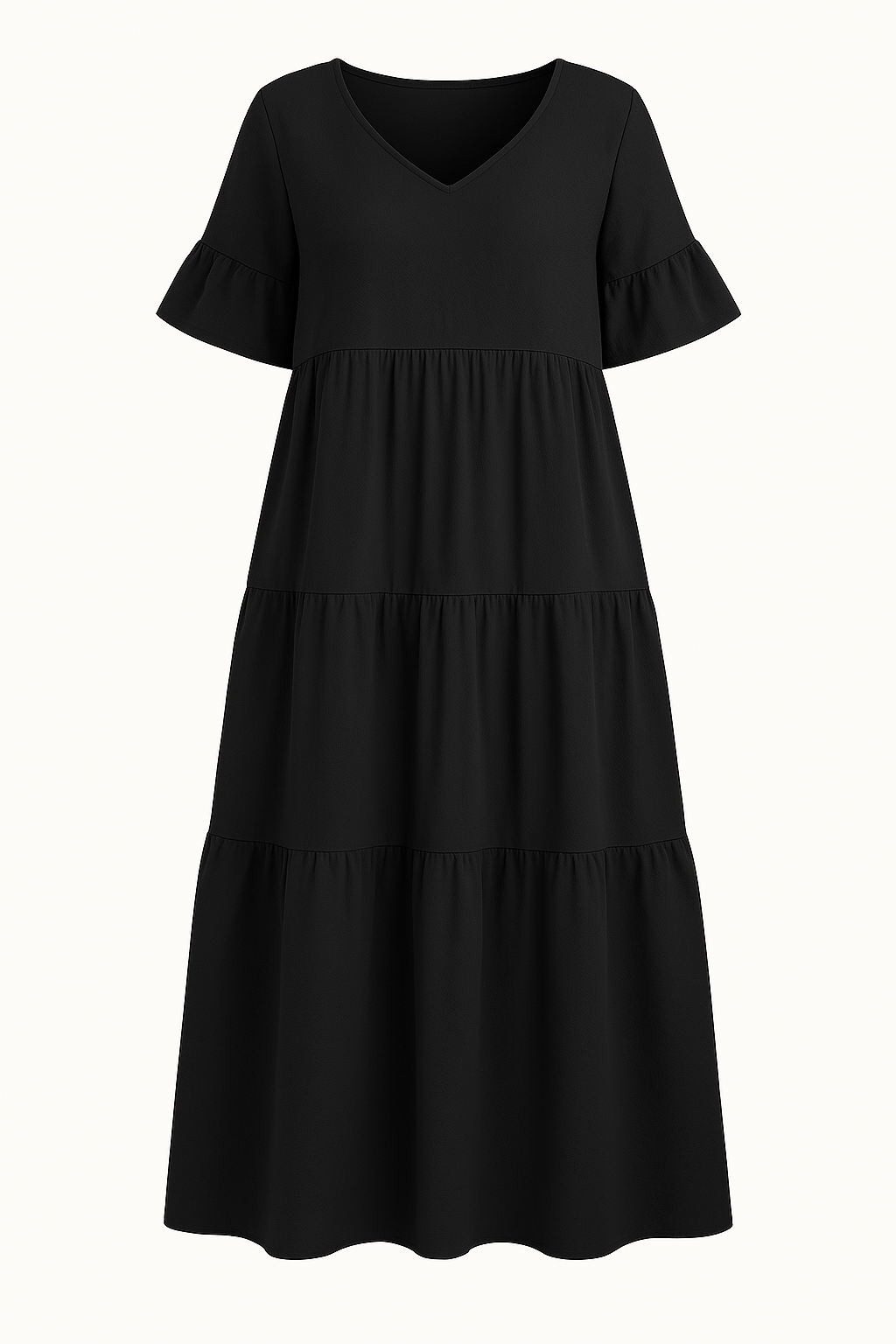 Camille | Elegant V-Neck Tummy Covering Dress
