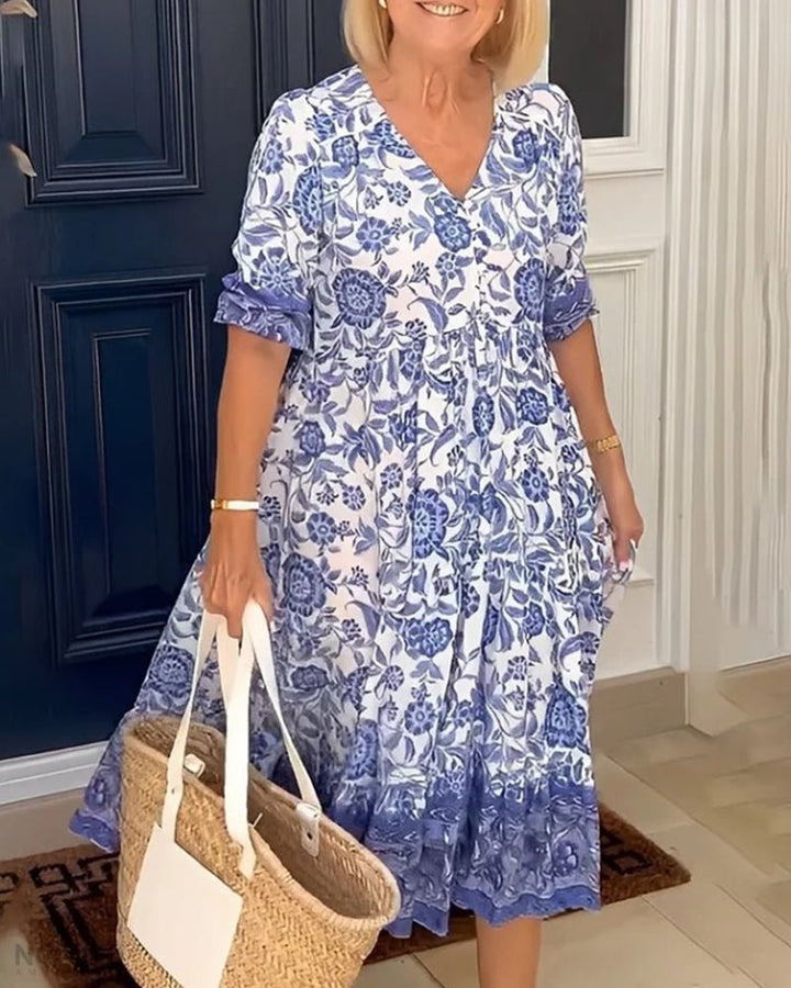 Aziah | Floral V-Neck Cover Dress