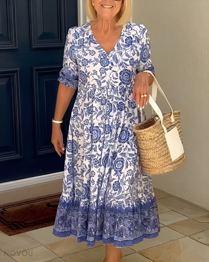 Aziah | Floral V-Neck Cover Dress