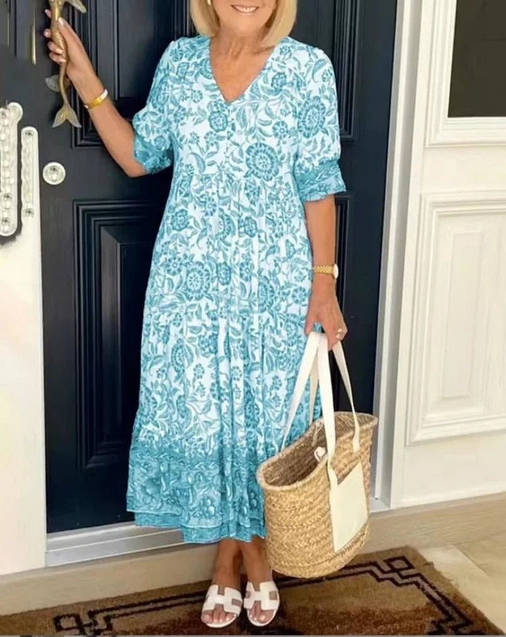 Aziah | Floral V-Neck Cover Dress