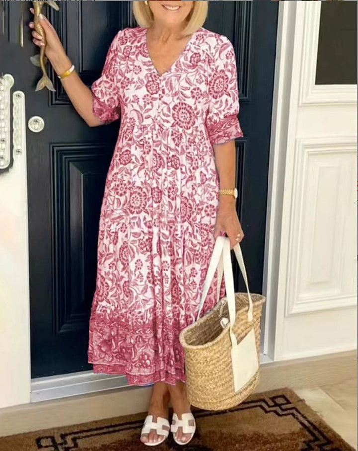 Aziah | Floral V-Neck Cover Dress