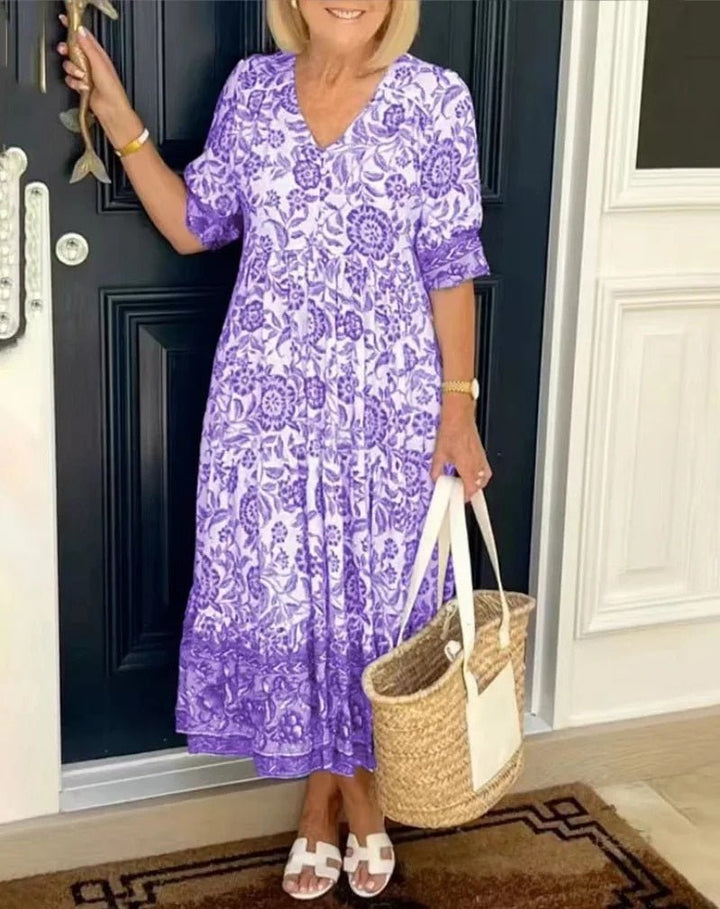 Aziah | Floral V-Neck Cover Dress
