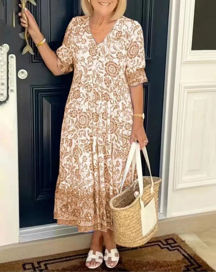 Aziah | Floral V-Neck Cover Dress