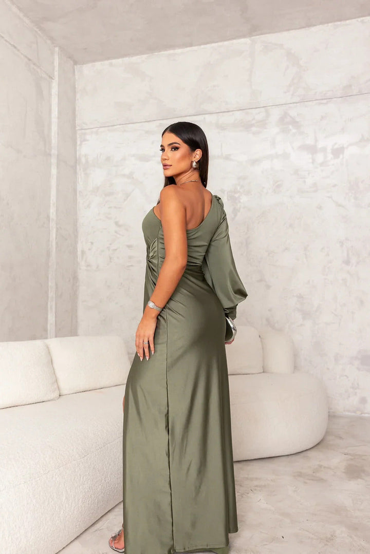 Rica | One-Shoulder Satin Evening Gown