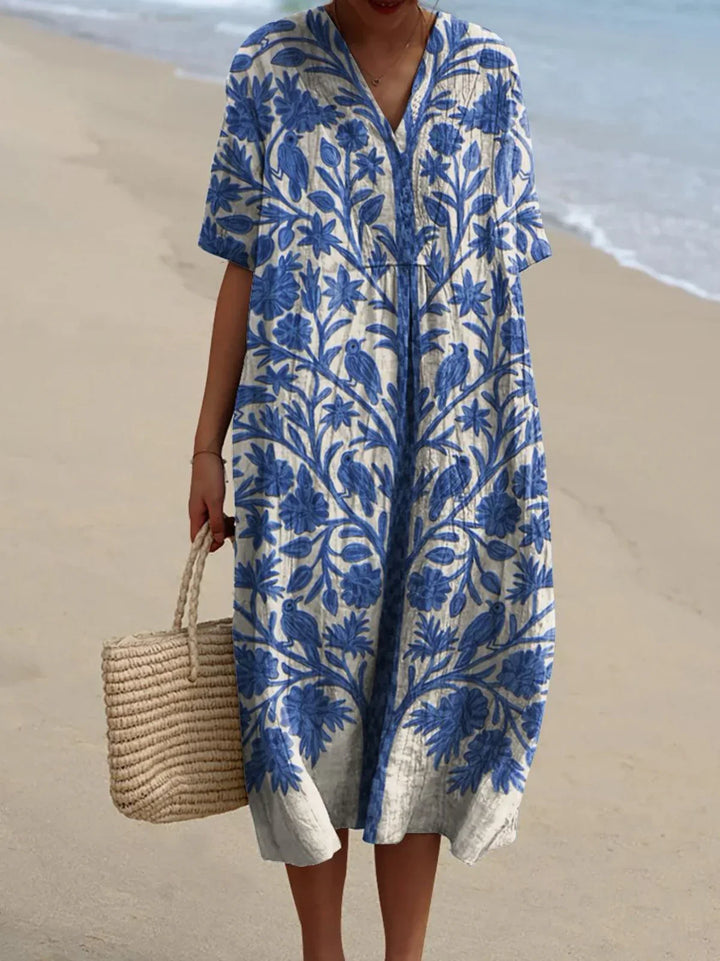Esmeralda | Embroidered Blue Dress