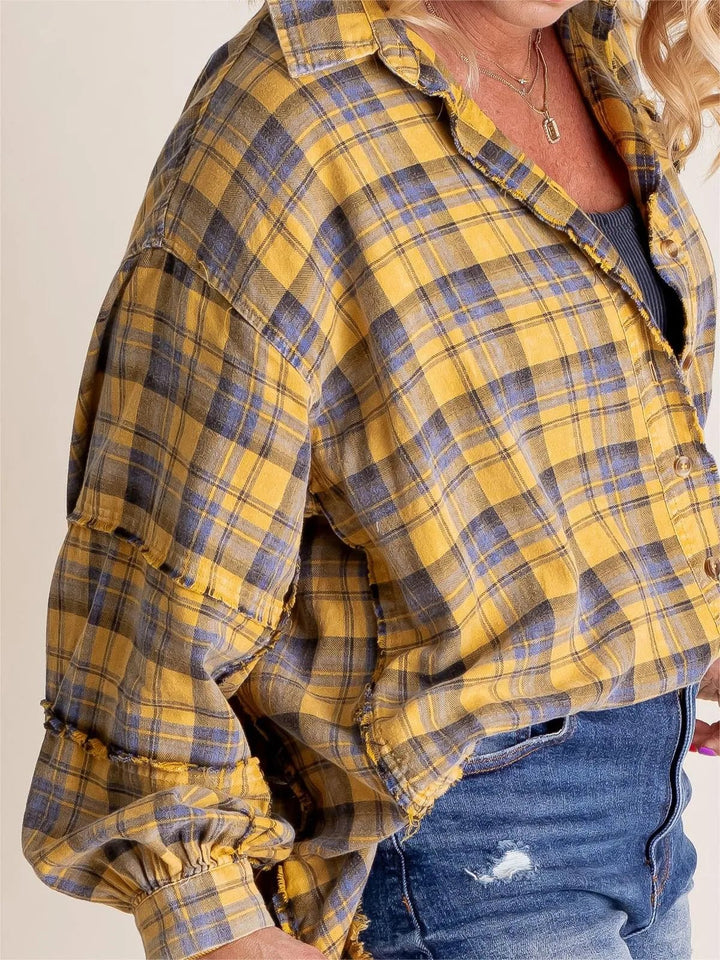 Sierra | Women's Raw Edge Oversized Shirt - Jacket With Pockets